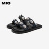 MIO米奥外穿拖鞋女时尚一字拖复古水钻平跟度假凉鞋M253131244 商品缩略图2