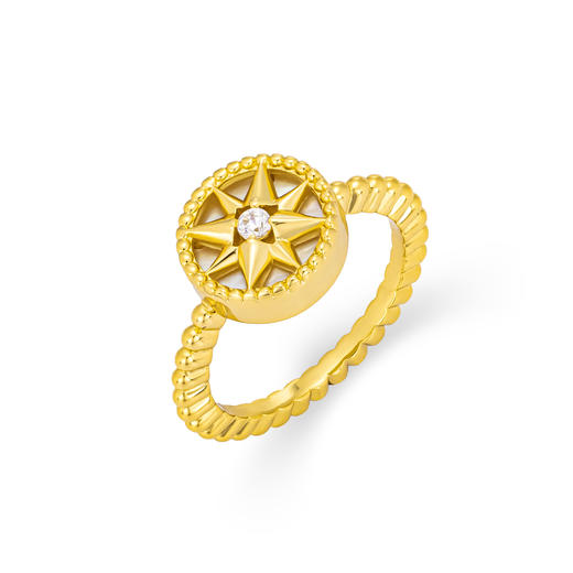 GAONAS  时尚金色八芒星设计金色戒指11008JGO 商品图1