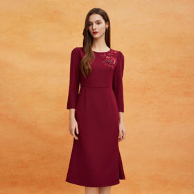 QE821斯尔丽2025春季新款宴会年轻喜妈妈高定打造高雅礼服鱼尾连衣裙