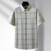 【无痕高弹】【DM】大依优型大码无痕高弹力格子短袖衬衫半袖衬衣男加肥特大码夏季薄款肥佬免烫上衣胖子 商品缩略图1