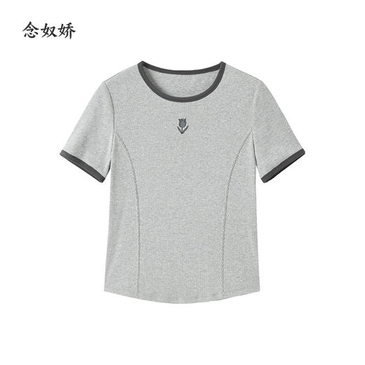【商场同款】CNA5396 “简约T恤” 舒适好穿 好搭配基础撞色灰色T恤 商品图12