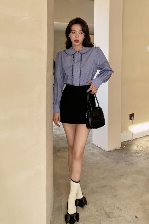 amadella 早春复古娃娃领格纹衬衫 15819 商品图7