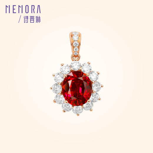 时光宠耀红宝石戒指 18k金钻石围镶红宝戒指MEMORA诗普琳RR001203 商品图1