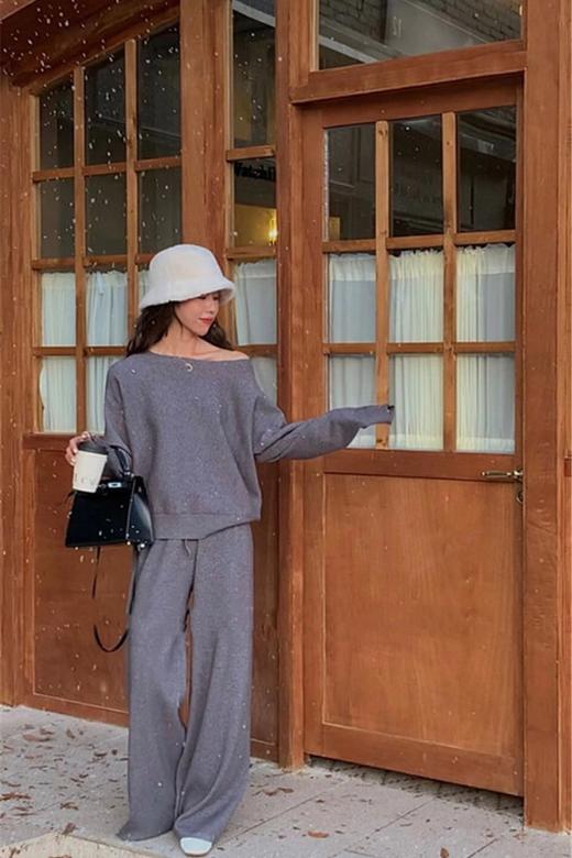 HAYES 慵懒针织高腰阔腿套装 17745 商品图1