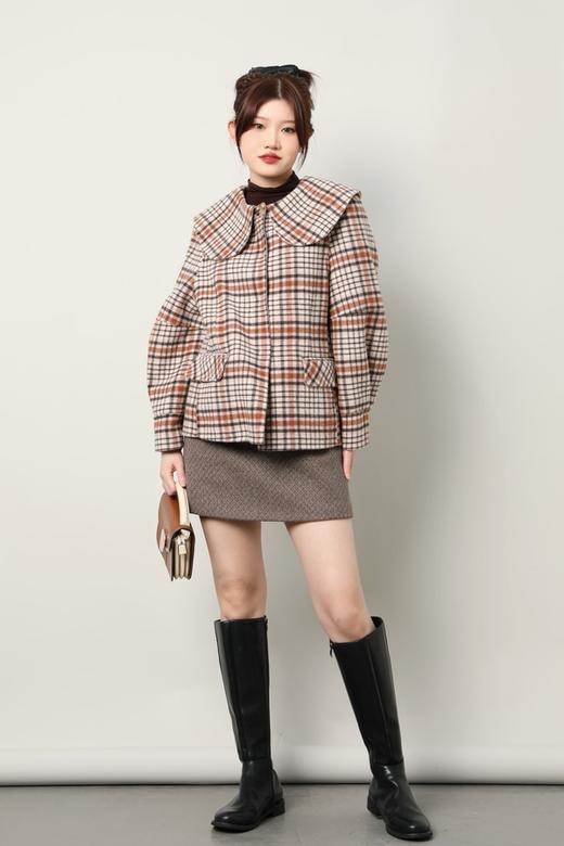 Stay2Weeks 娃娃领格纹廓形短外套 17726 商品图1