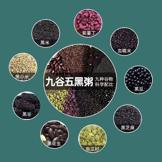 【19.9抢❗️九谷五黑粥】营养丰富，500g红气粥五红粥红花生枸杞红小豆红枣片红米产后月子红豆饮健康L 商品图2