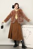 L.Fleuri 个性时髦款咖色毛绒无领外套 17698 商品缩略图1