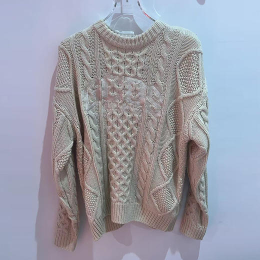 GCDS 男士字母徽标提花针织衫 米色 A2CU1502KF430 商品图0