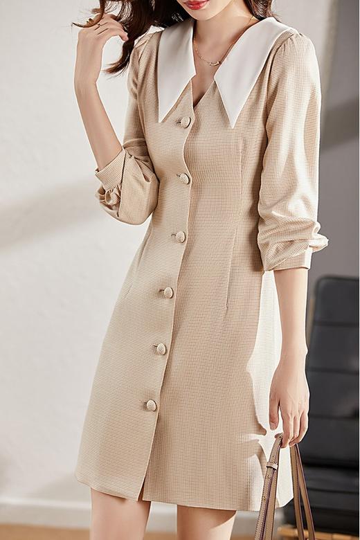 VIMLY/梵希蔓 复古梭织格子连衣裙 15672 商品图0