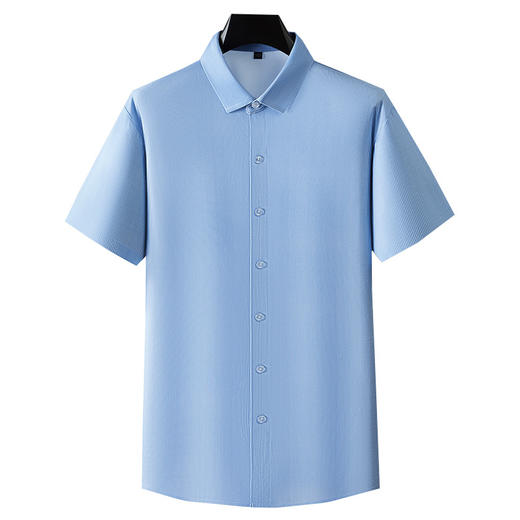 【超大码】【DM】大依优型大码短袖衬衫加肥特大号休闲半袖衬衣男士夏季新款无痕打底衫衬衫上衣 商品图4