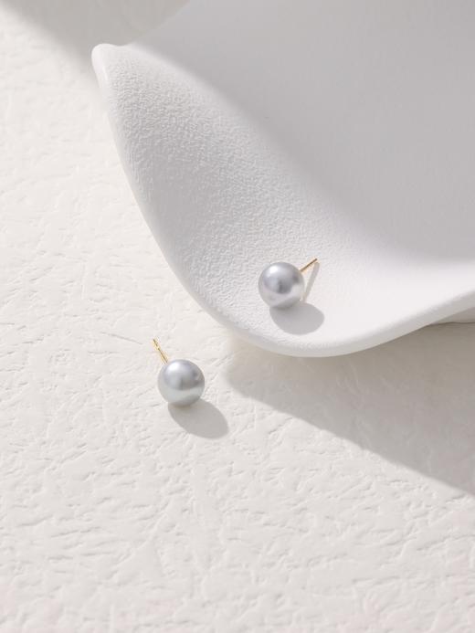 IIPO宜珠宜宝AKOYA真多麻色耳钉7-7.5mm(礼盒装) 商品图1