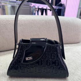 GCDS 女士金属字母徽标 Comma Notte 专利花押字单肩包 黑色 A2OW5000AC899