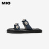 MIO米奥外穿拖鞋女时尚一字拖复古水钻平跟度假凉鞋M253131244 商品缩略图1