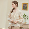 Famecoco范可儿荷叶边全棉文艺范衬衫女长袖套头衬衣F225BD003 商品缩略图4