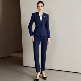 IWY/藏青色西装套装女气质干练公务员面试职业装CP2223+B502