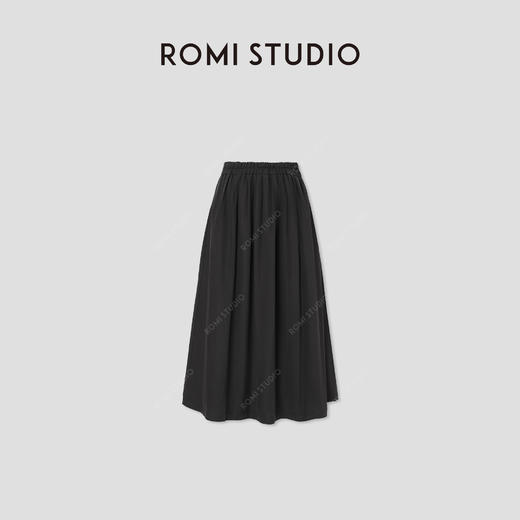 ROMI STUDIO“优雅复古”莱赛尔棉风琴褶后松紧腰A字半裙RWCSXB1732【不翻单】 商品图1