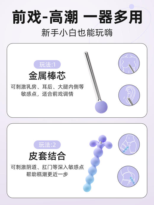 谜姬 花蕊后庭按摩器震动后庭开发新手开肛 SM肛塞新手扩肛器前列腺按摩器后庭开发器 商品图4