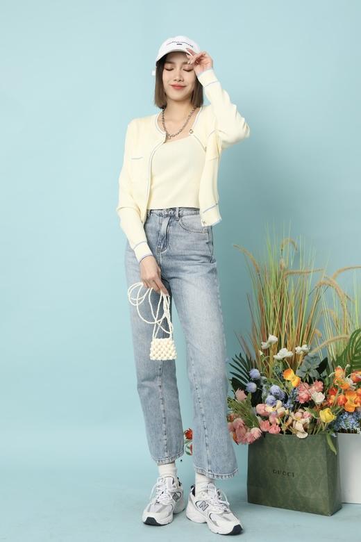 LNNNS 嫩黄色针织两件套 15814 商品图0