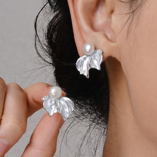 Manreya玛芮雅“春见悠然”淡水珍珠耳夹耳钉无耳洞耳夹 商品图5
