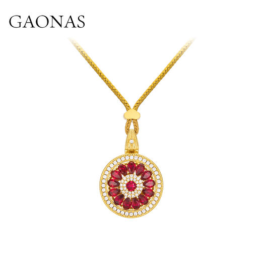GAONAS中式国风红色罗盘设计项链11232XR 商品图0