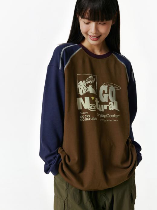 CryingCenter GoNatural拼接插肩袖长Tee 哭喊中心 商品图2