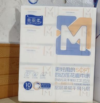 美丽柔牌面纸巾（420张/包）1提/10包  175mm*175mm 商品图0