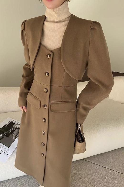 amadella 卡其咖色吊带披肩两件套 17692 商品图0