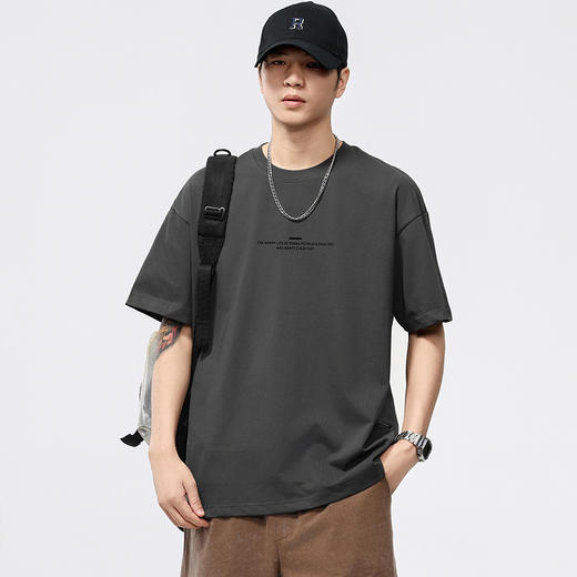 【DQ】大依优型大码男装260G重磅圆领T恤男宽松印花短袖半袖夏季新品潮款 商品图5