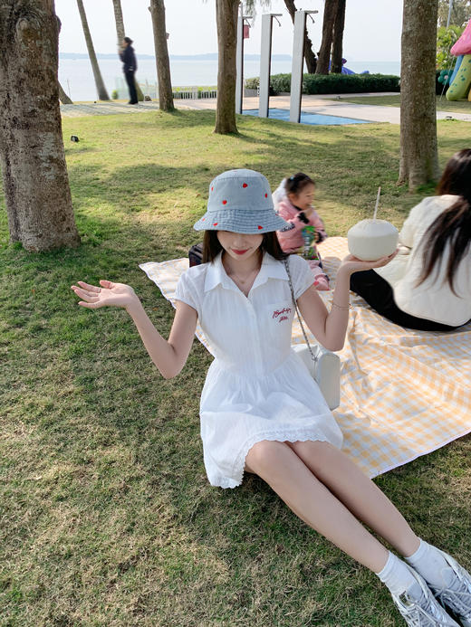 <曾小咸推荐>米白色字母绣花连衣裙 日常189.99/件 立减110 秒杀79.99/件！！ 商品图7