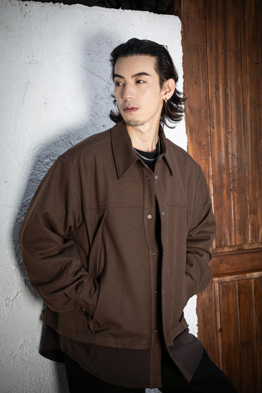 W432225318质感拼接衬衫 商品图0