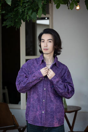 W432125348花朵牛仔衬衫