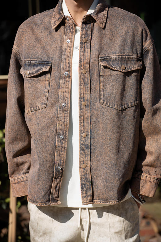 W419625246复古洗水牛仔衬衫 商品图1