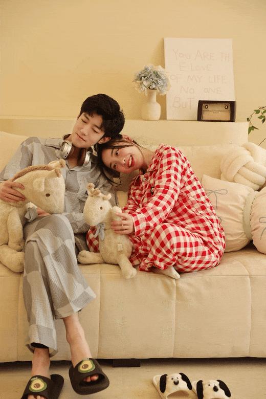 LANSHU岚束•无拘无束情侣家居服｜经典翻领设计，舒适耐穿【发货时效3-7天】 商品图0