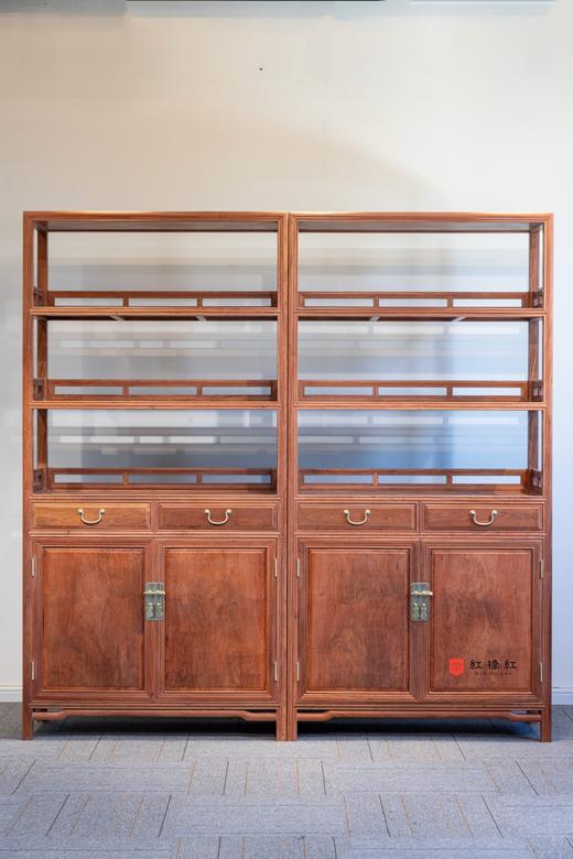 红桥红  家具严选  缅甸花梨（大果紫檀）【196 抽屉柜门 线条素工 书架】 商品图0