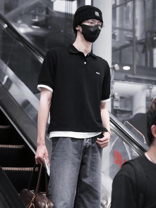 现货 THS-限时 缪家 复古雅韵 翻领撞色字母刺绣polo衫 BH2566 商品图0