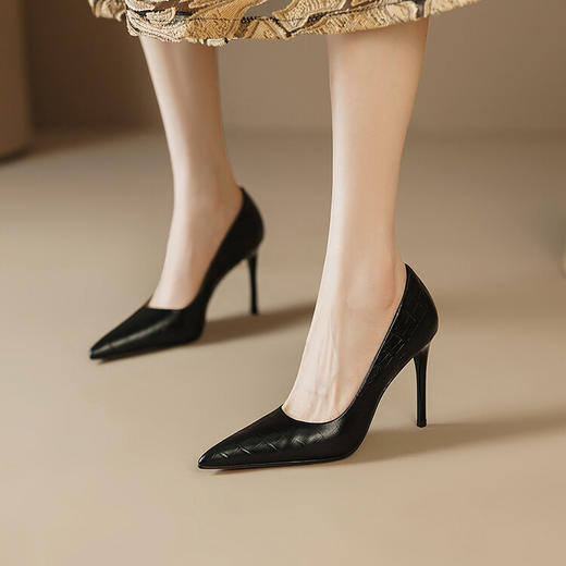 【预售5天】高跟鞋春夏新款百搭尖头细跟气质法式女鞋职业性感黑色单鞋AK&A-3106 商品图4