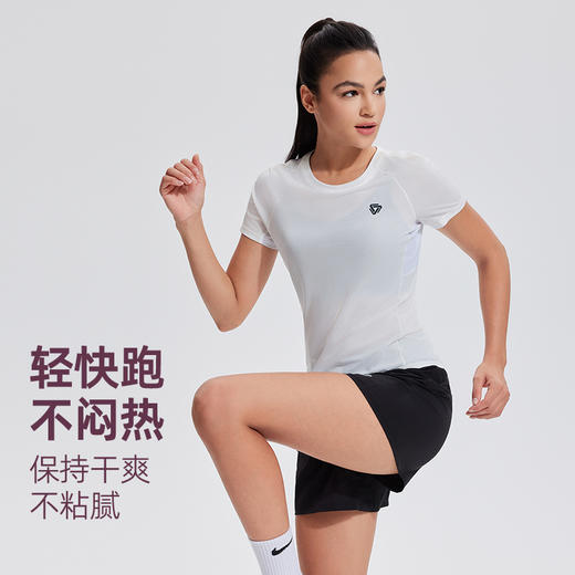 【2025上新】科里芙圆领短袖运动健身透气拼网华夫格速干T恤男女款 商品图2