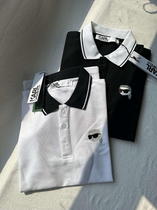 贝壳三 珠地棉撞色翻领卡通头像刺绣休闲纽扣短袖POLO衫C022608 商品图1