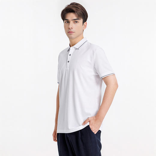 布兰施男装2025春夏7A抗菌翻领短袖 商品图1