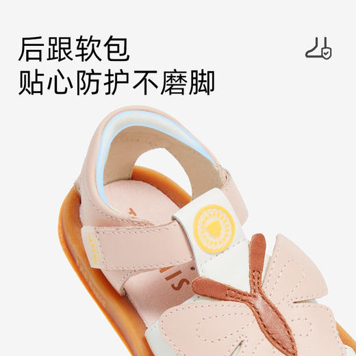 泰兰尼斯凉鞋女童夏季新款真皮软底儿童鞋女宝宝透气学步机能鞋子  T07T5B6276 商品图3