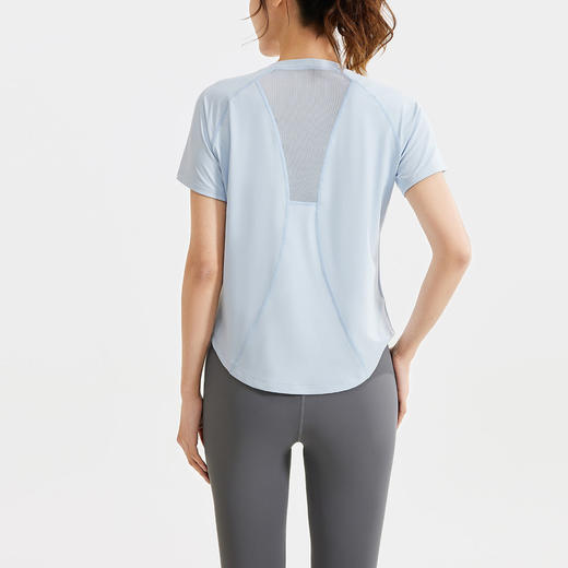 跃牌【瑜堂系列】新款春夏休闲套装网纱罩衫T恤高腰运动紧身裤显瘦健身套装JYWD016+MT21 商品图2