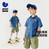 迷你巴拉男童衬衫儿童亲肤仿牛仔潮酷短袖上衣 商品缩略图1