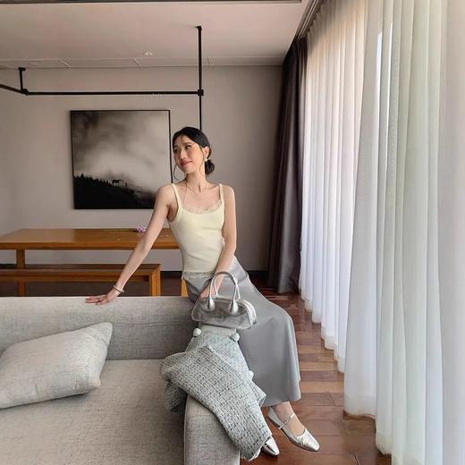 【自】全新升级【铂金会员109/天猫149/差价40】(15117) 洛诗琳2025春季新款气质百搭针织衫内搭蕾丝边吊带背心 商品图3