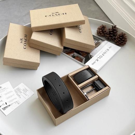 Coach蔻驰精品皮带礼盒双扣头皮带尺寸：120*3.8cm可裁剪（EJ） 商品图1