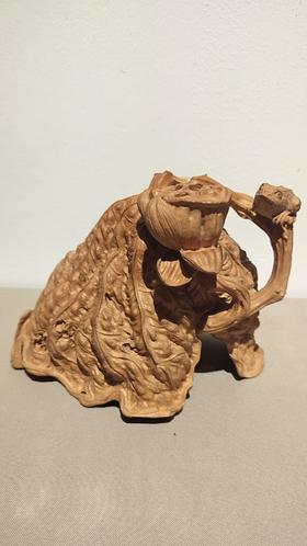 跃落秋节摆件/黄杨木18*12cm