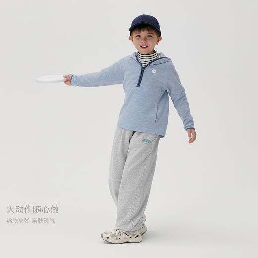 马克珍妮男女童半开拉链连帽运动卫衣儿童加厚T恤秋冬新款241122 商品图3