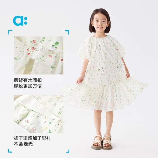 【春Vol.4】allblu幼岚【花仙子·水母泡泡袖连衣裙】儿童25春夏新款女童轻盈ZY 商品图3
