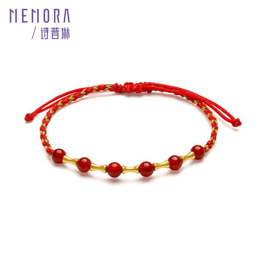 黄色18K金竹节手链 红玛瑙时尚显白手串女士礼物MEMORA诗普琳KBE01101（线上专供） 商品图4