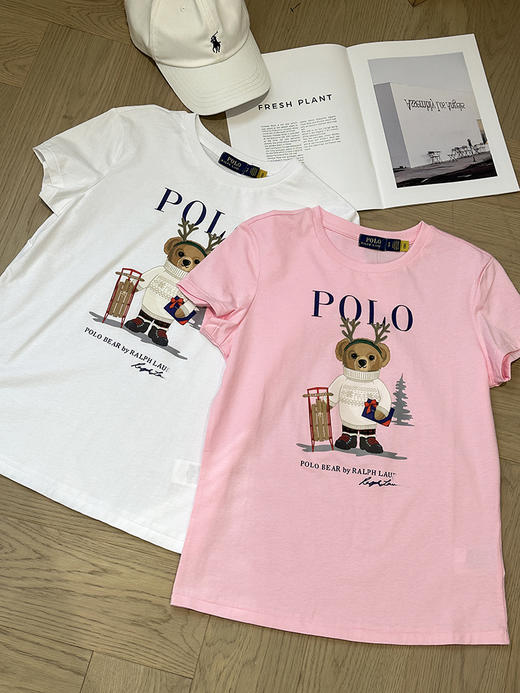 单品包邮现货 THS-特 无补 polo RL家女士 马球 小熊印花T恤 6色 BH2503 商品图1