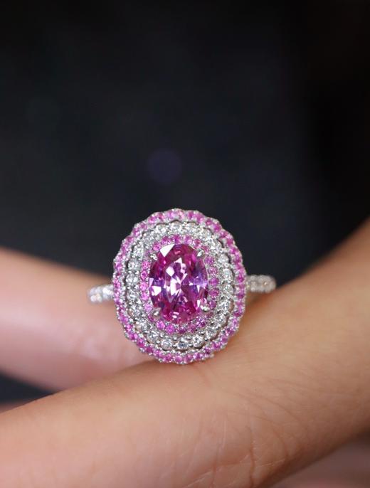 1.03ct刻面帕帕拉恰蓝宝石戒指 商品图2